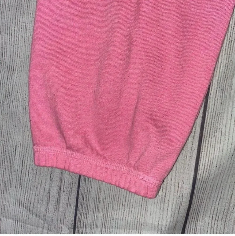 Justice youth girls 10 elastic ankle hem  pull on graphic print sweatpants pink